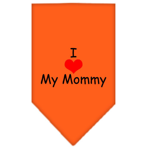 I Heart My Mommy Screen Print Bandana Orange Small